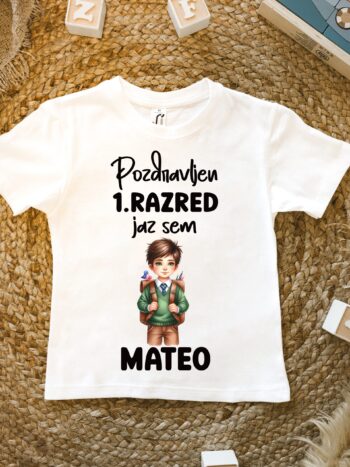 majica za otroka z imenom za prvi razred - fantek