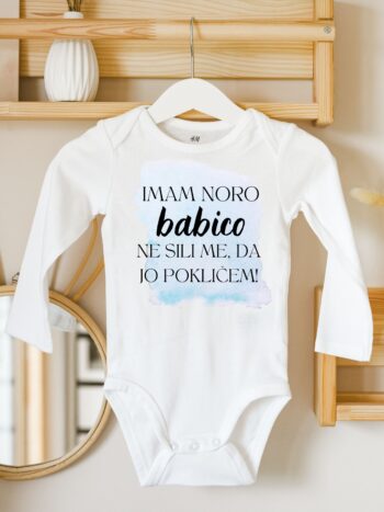 otroški bodi - IMAM NORO BABICO (modra)